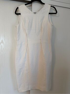 Valentino Cream Textured Sleeveless Midi Dress